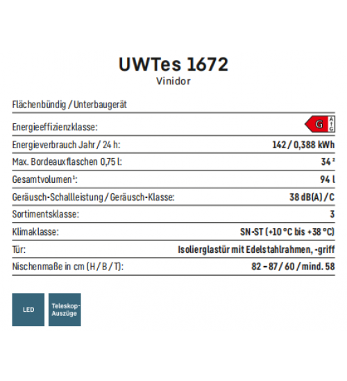 利勃海尔liebherr嵌入式UWTes 1672酒柜